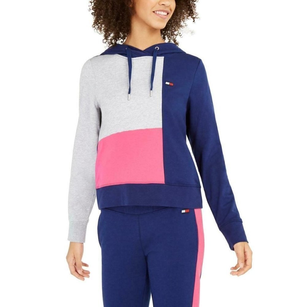 New TOMMY HILFIGER Color Block Sweatshirt Womens S